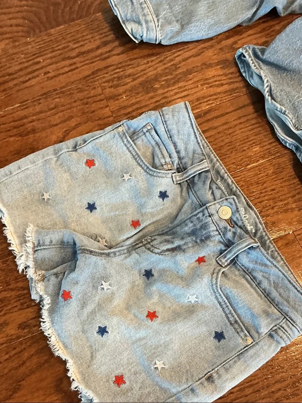 Cat & Jack Light Blue Denim Jacket and Embroidered Shorts Set
